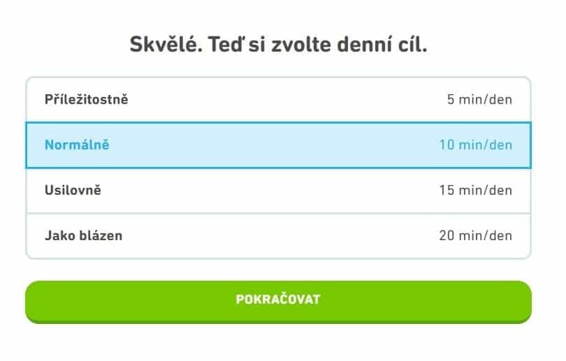 denní cíl výuky