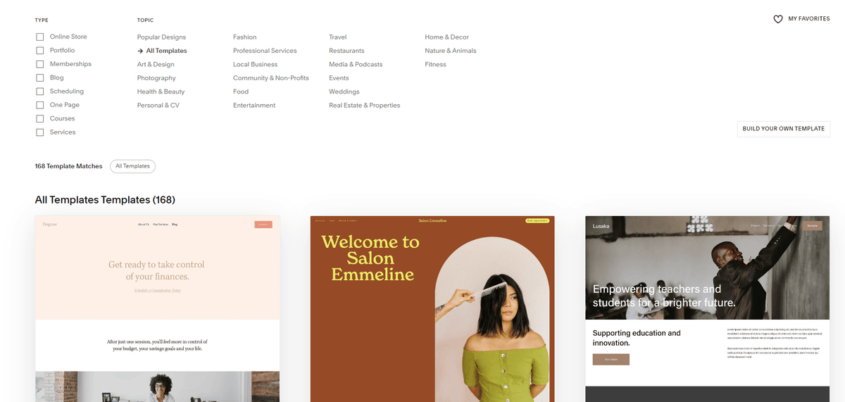 squarespace volba vzhledu