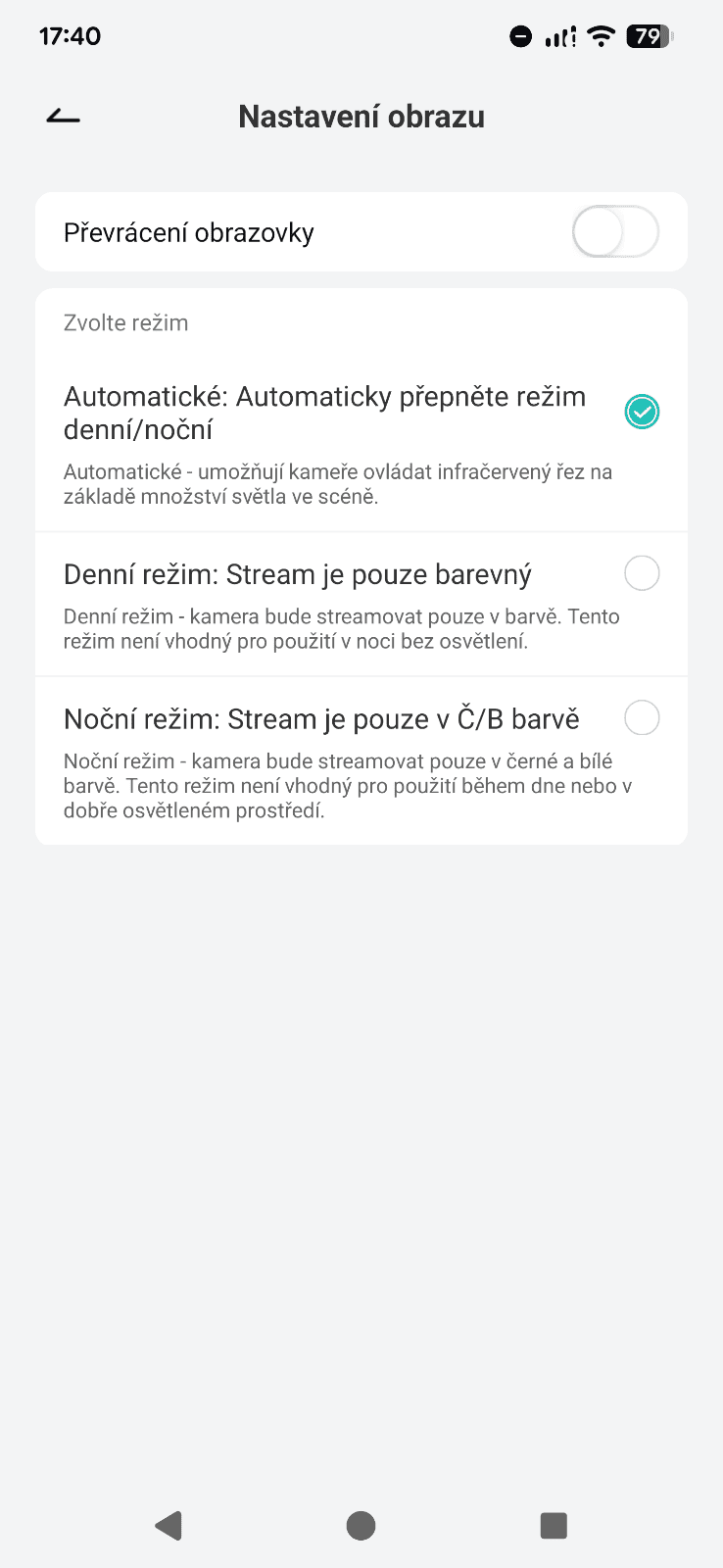 nastavení Aerium Zooma 25F