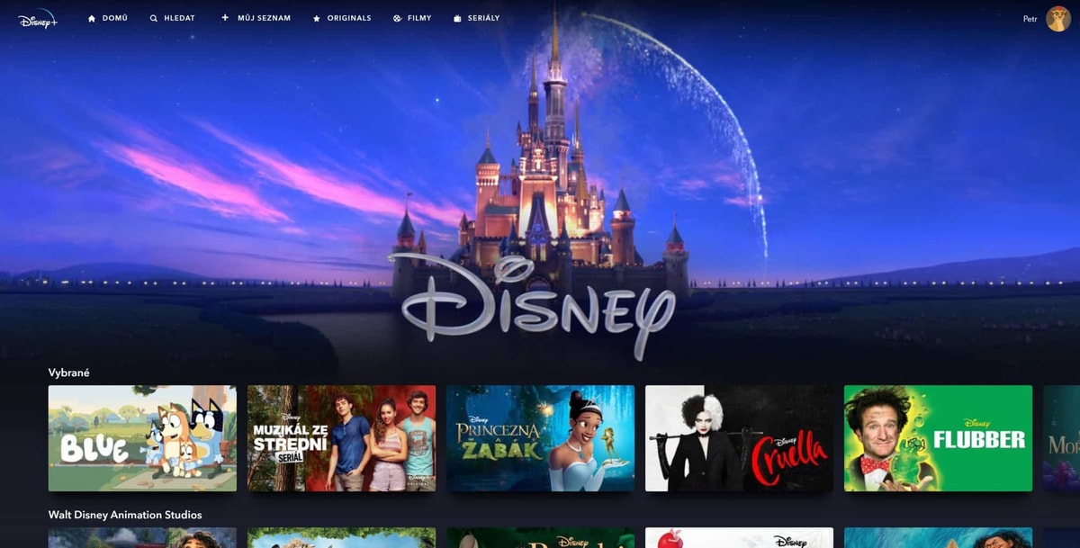 Nabídka pořadů na Disney+