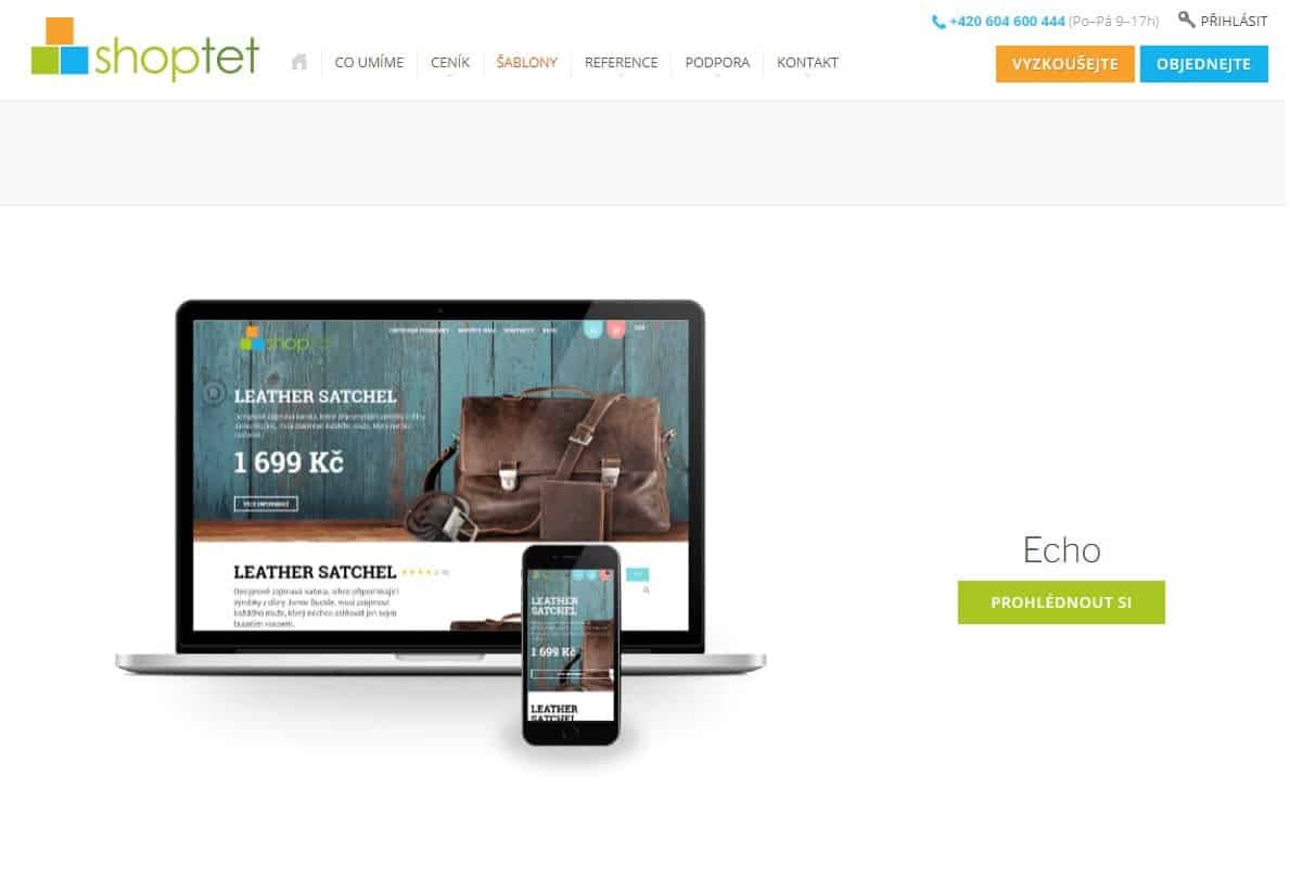 Shoptet - nabídka šablon pro e-shop