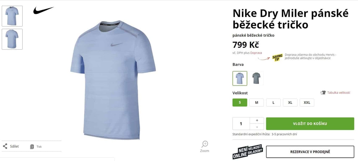 Hervis eshop - objednávka