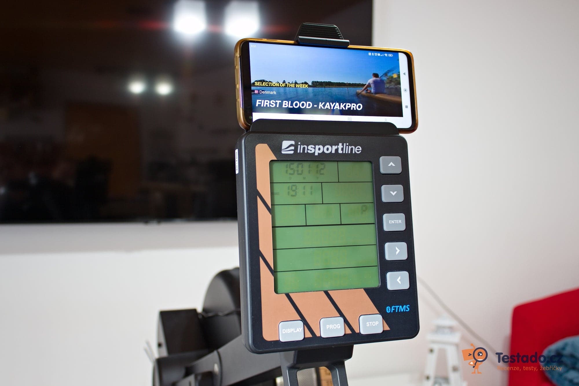 aplikace Kinomap, veslovací trenažér inSPORTline RowAir, recenze testado