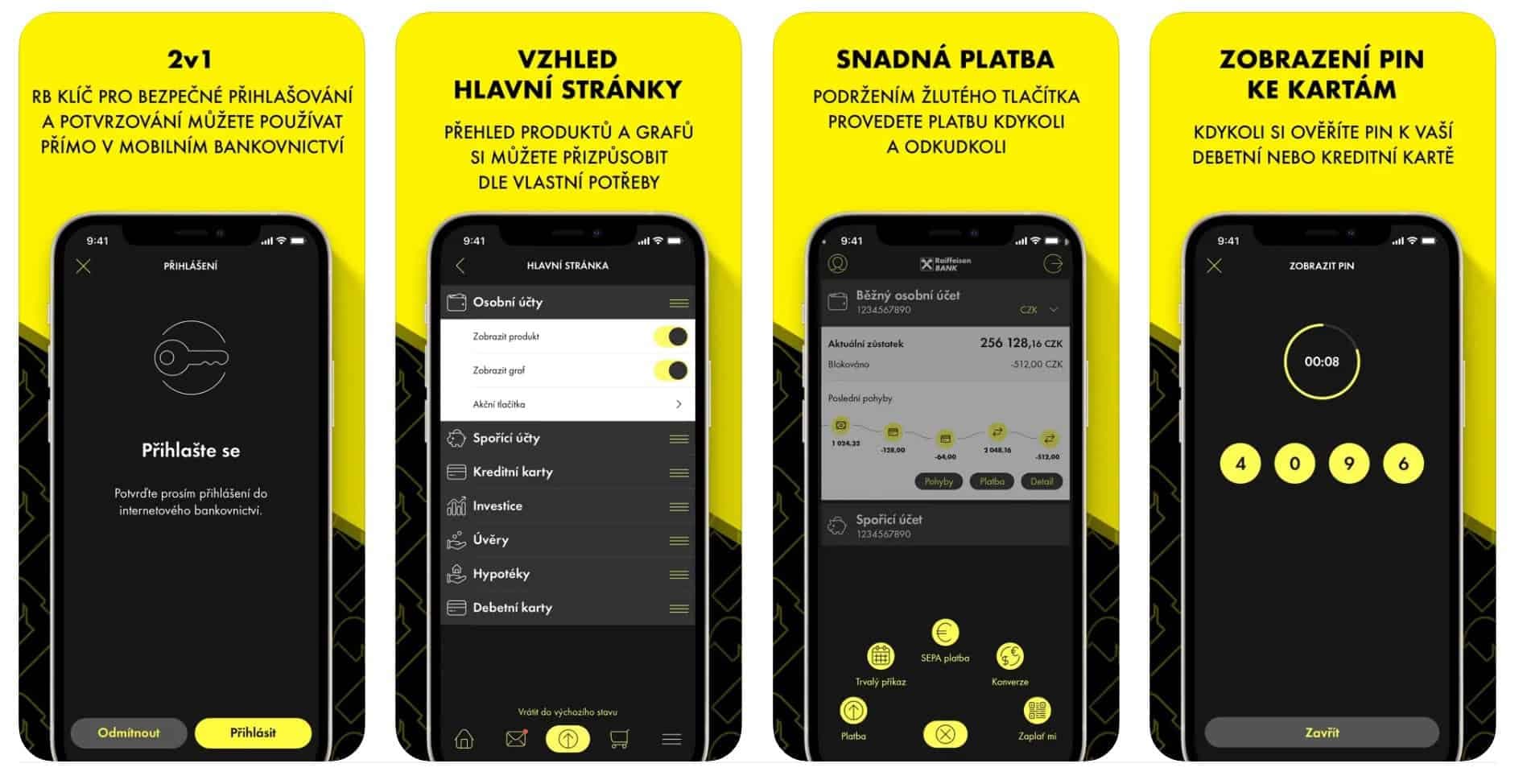 Internetové bankovnictví a mobilní aplikace Raiffeisenbank
