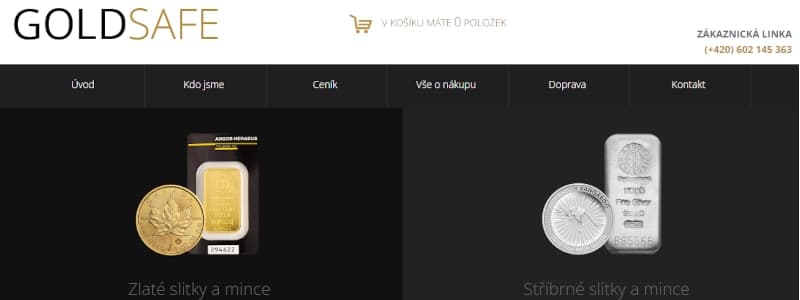 Test GoldSafe – obchodníka s investičním zlatem.