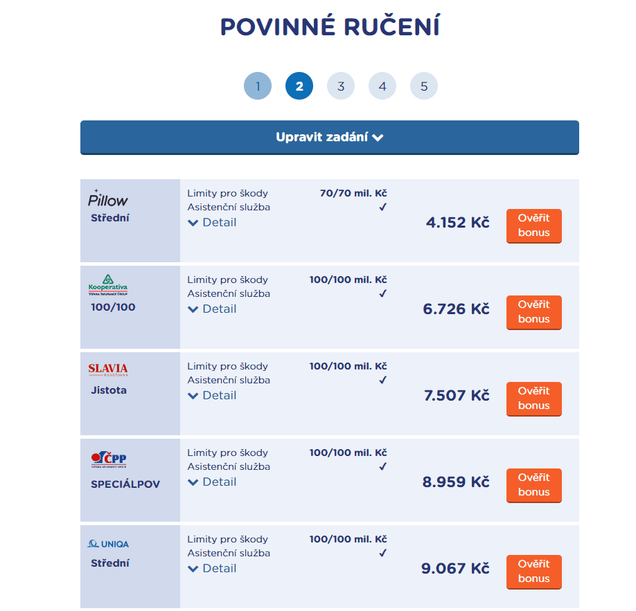 srovnání povinné ručení