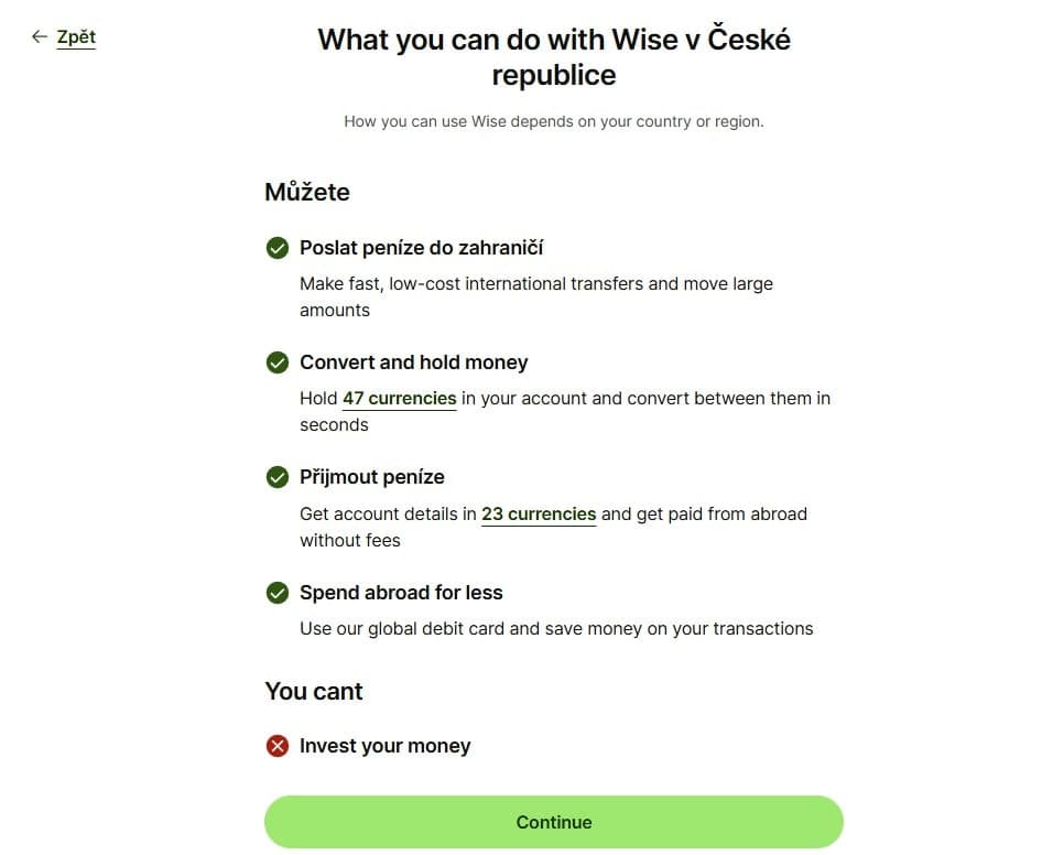Wise co umí jejich účet